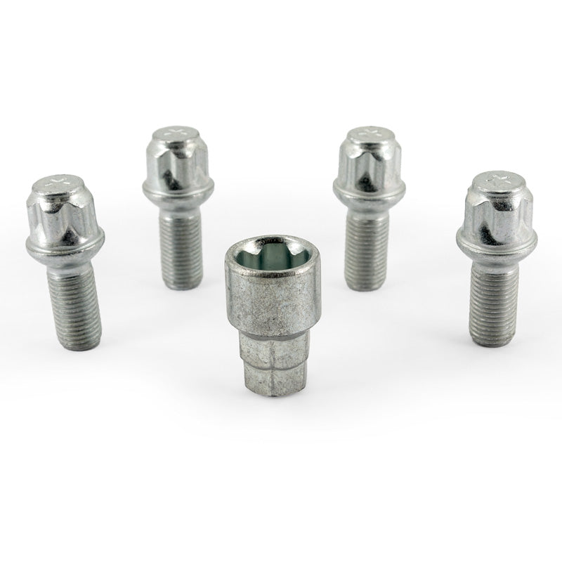 H&R, Hjullåssats R13 M14x1,50x27mm Round-Head - 4 hjullåsbultar inkl. adapter