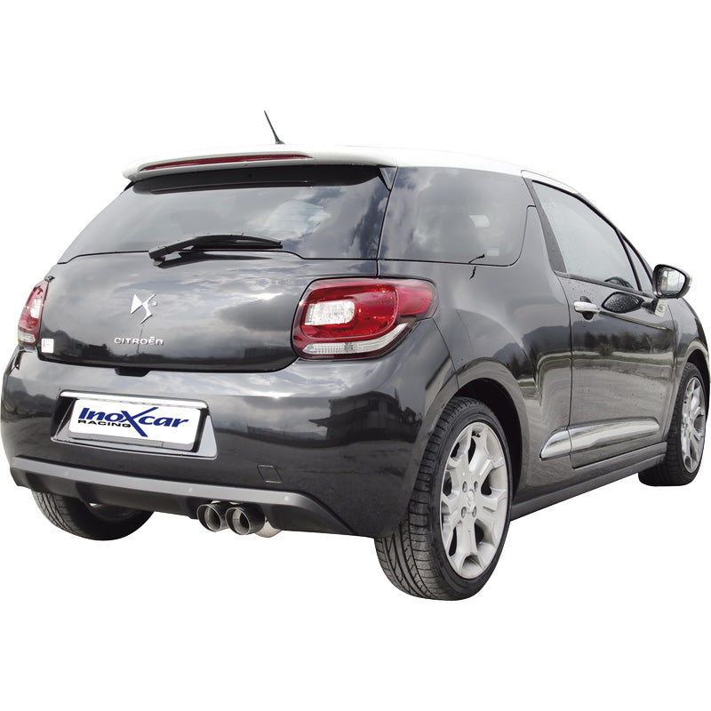 InoXcar, Sportavgassystem, passar Citroën DS3 1.6i 16v Turbo (155HP) 2010- 2x80mm Racing