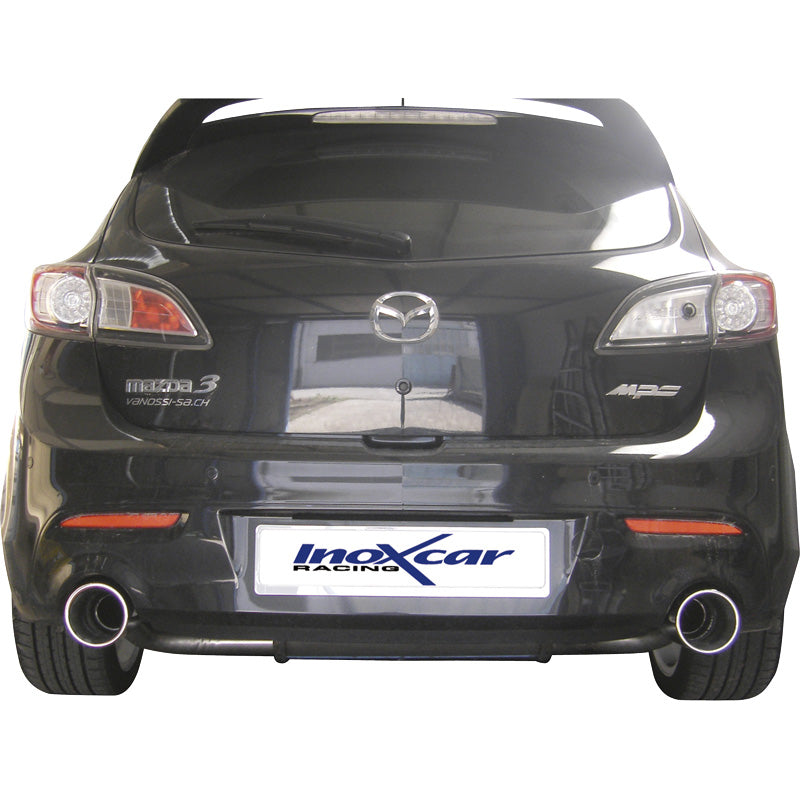 InoXcar, Dubbelt avgassystem, passar Mazda 3 2.3Di MPS (260HP) 2010- Vänster/Höger 120mm Mega