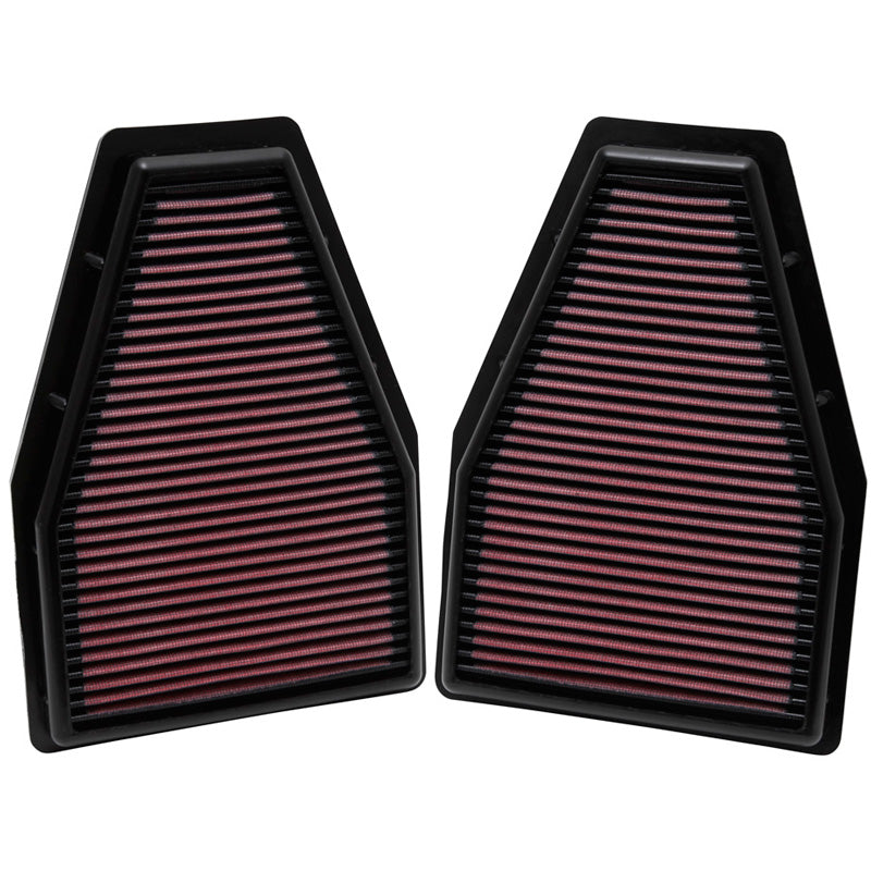 K&N Panelfilter, passar Porsche 911 3.4, 3.6, 3.8 escl GT2 RS 2012-2014 / 911 Carrera 3.8 2013-2014 (set med 2) (33-2484)