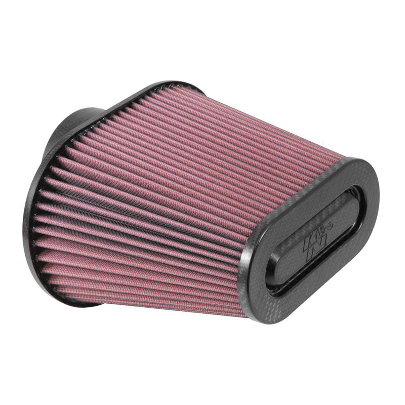 K&N universalluftfilter - kolfibertopp - 94 mm fläns, 222 mm x 140 mm bas, 162 mm x 54 mm topp, 178 mm höjd (RP-5285)