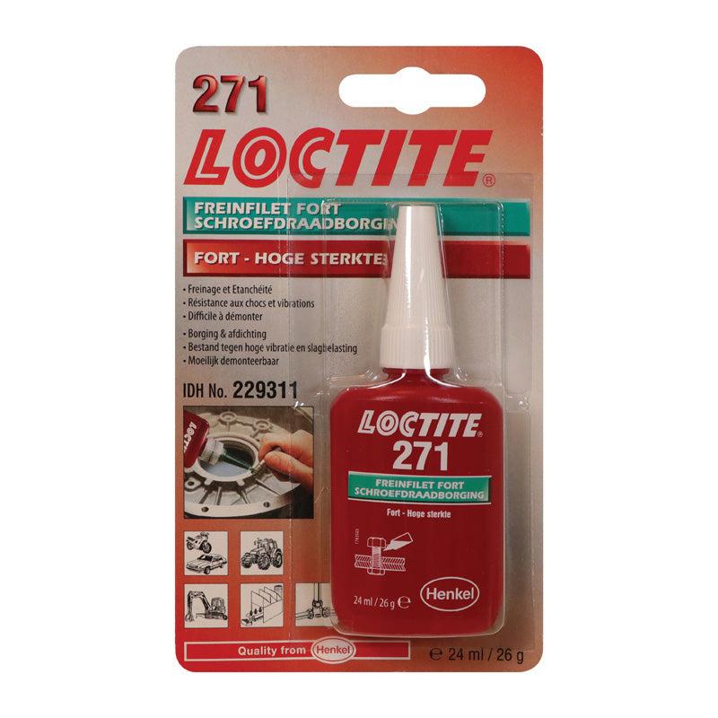 Loctite, 271 Threadlocker höghållfast (röd) 24ml