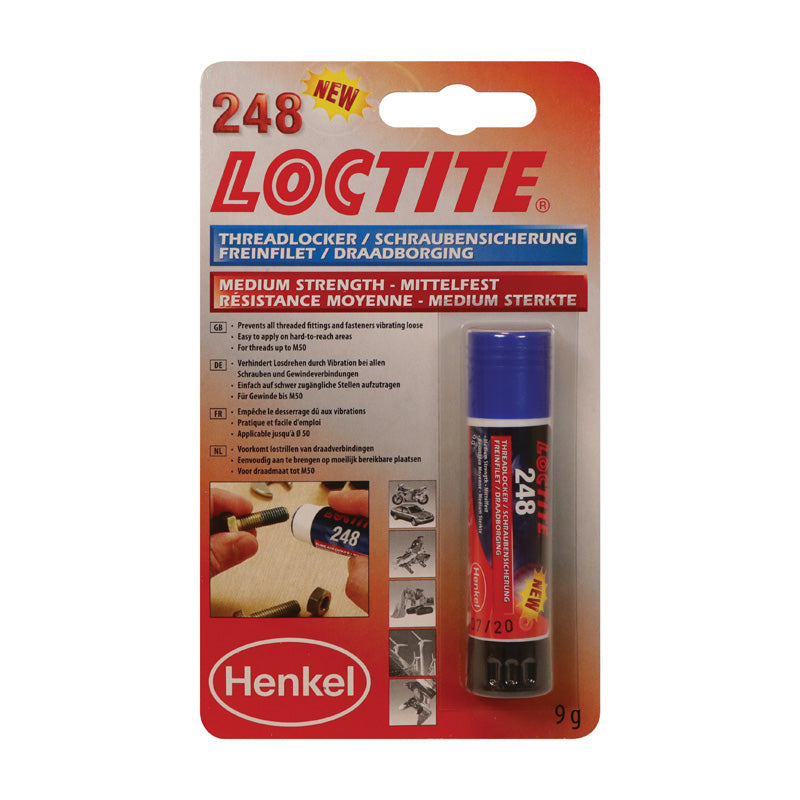 Loctite, 248 Threadlocker stick medelstark (blå) 9ml