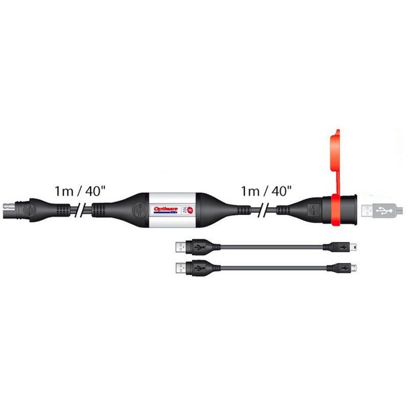 OptiMate, USB-laddarkabelset XL - 12V/5V - 200cm