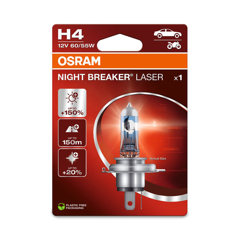 Osram, Night Breaker Laser H4 halogenlampa - 12V/60-55W - Ett stycke