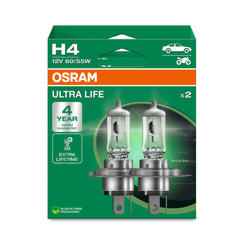 Osram, Ultra Life Halogenlampor - H4 - 12V/60-55W - Set med 2 st.