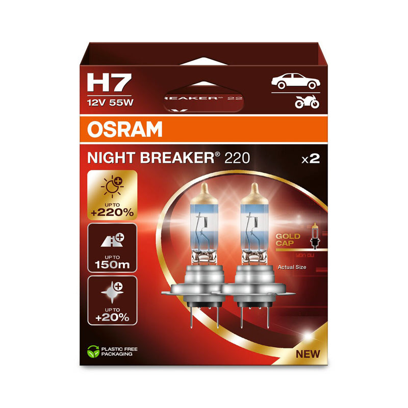 Osram, Night Breaker 220 Halogenlampor - H7 - 12V/55W - 2 st.