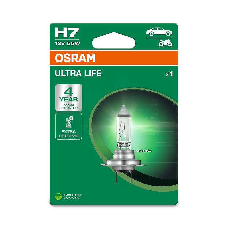 Osram, Ultra Life Halogenlampa - H7 - 12V/55W - Enkel Stk.