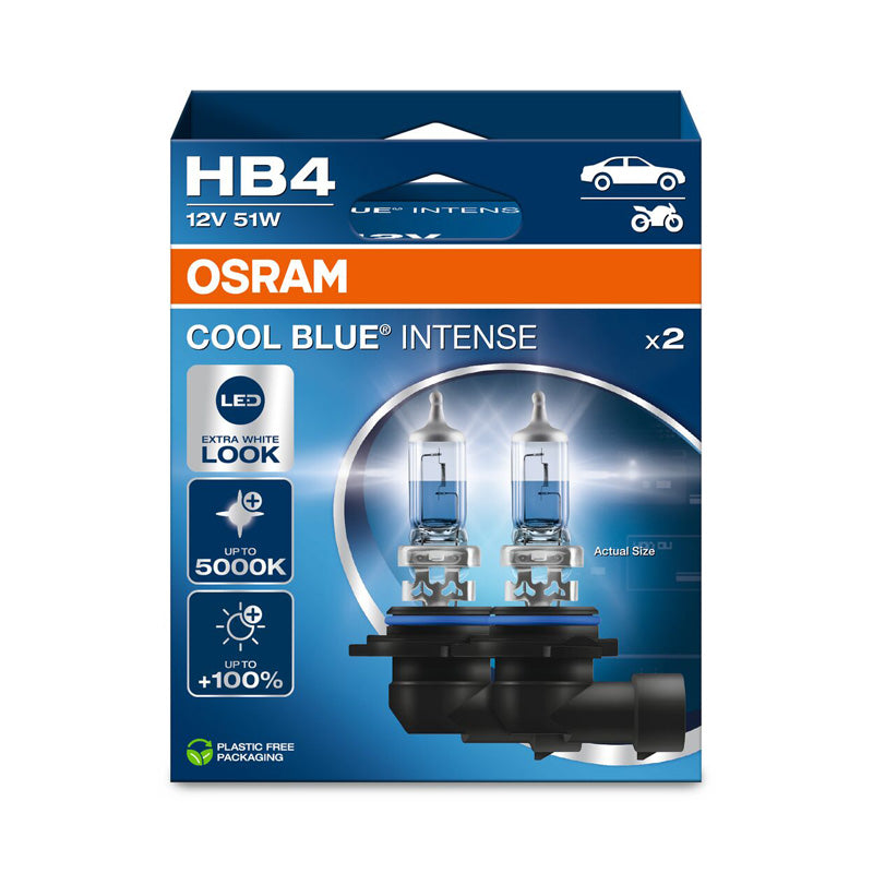 Osram, Cool Blue Intense Halogenlampor - HB4 (9006) - 12V/51W - Set med 2 st.