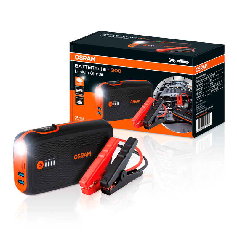 Osram, BATTERYstart 300 - Jumpstarter och Powerbank med 13000mAh litiumbatteri