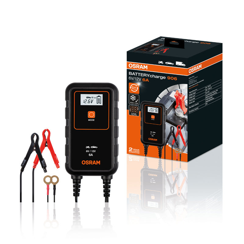 Osram, Smart Batteriladdning 906 - 6A Batteriladdare med Digital Display