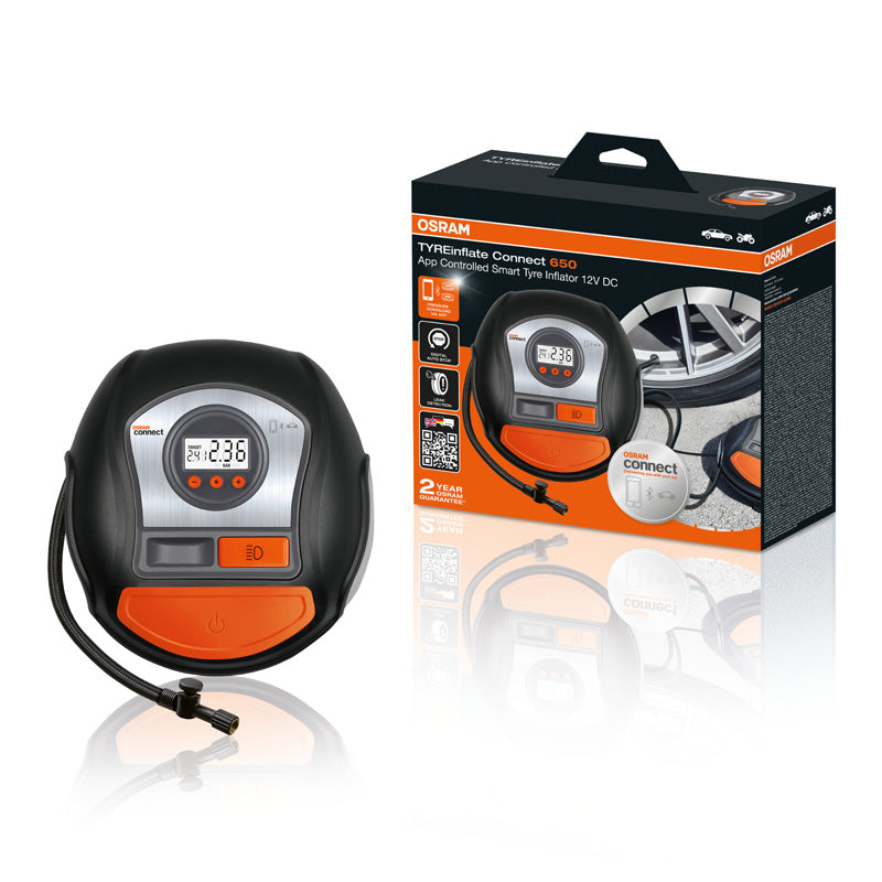 Osram, TYREinflate Connect 650 - Digital däckpump med appfunktion