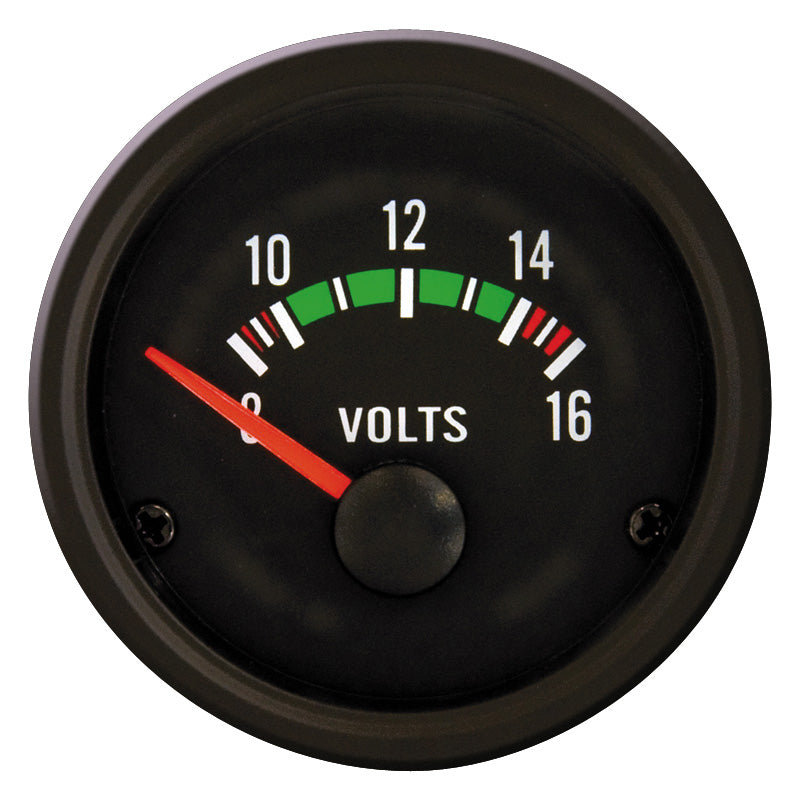 AutoStyle, 52mm Classic Black Performance Instrument - Volt 8-16 Volt