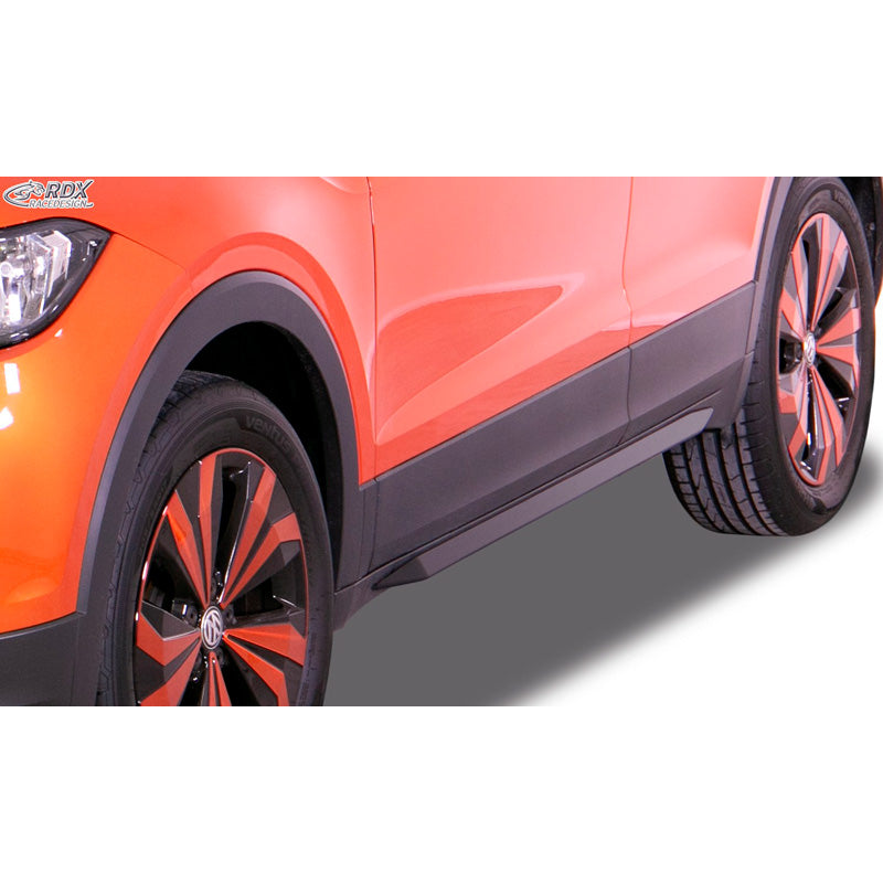 RDX Racedesign, Sidokjolar, Slim, passar Volkswagen T-Cross 2019- (ABS blank svart)