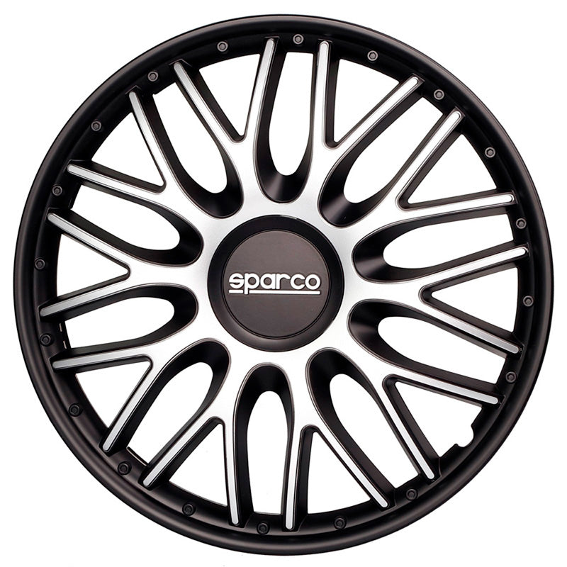 Sparco, Navkapslar, 4 st., Roma - 13-tums - Silver/Svart