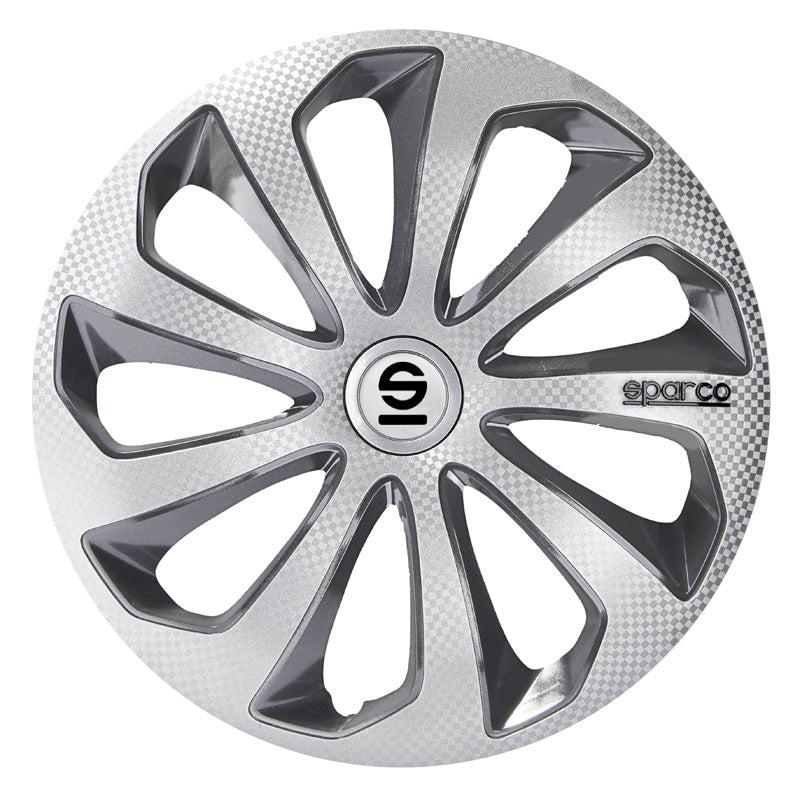 Sparco, Navkapslar, 4 st., Sicilia - 14-tums - Silver/Grå/Carbon