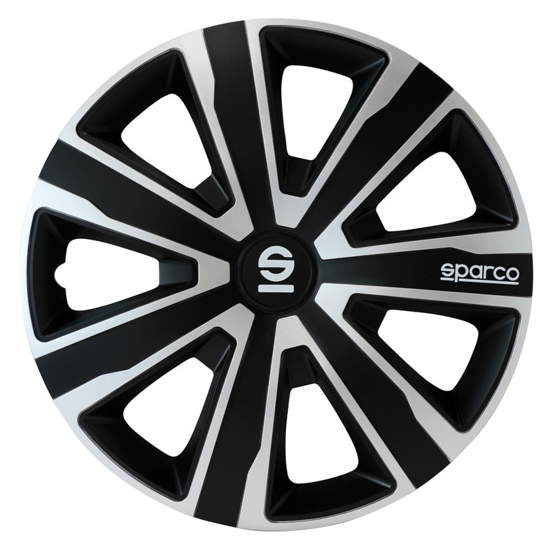 Sparco, Navkapslar, 4 st., Palermo - 14-tums - Silver/Svart