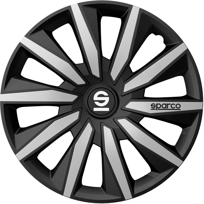 Sparco, Navkapslar, 4 st., Milan - 14-tums - Svart/Silver