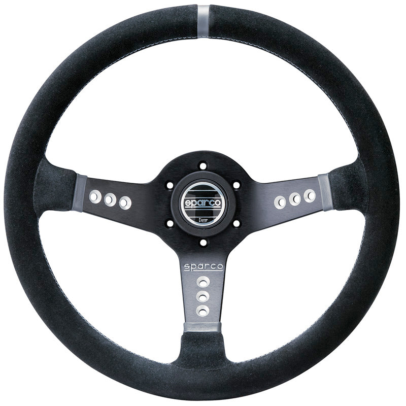 Sparco, Universal Sportratt L 777 - Svart mocka - Diameter 350mm