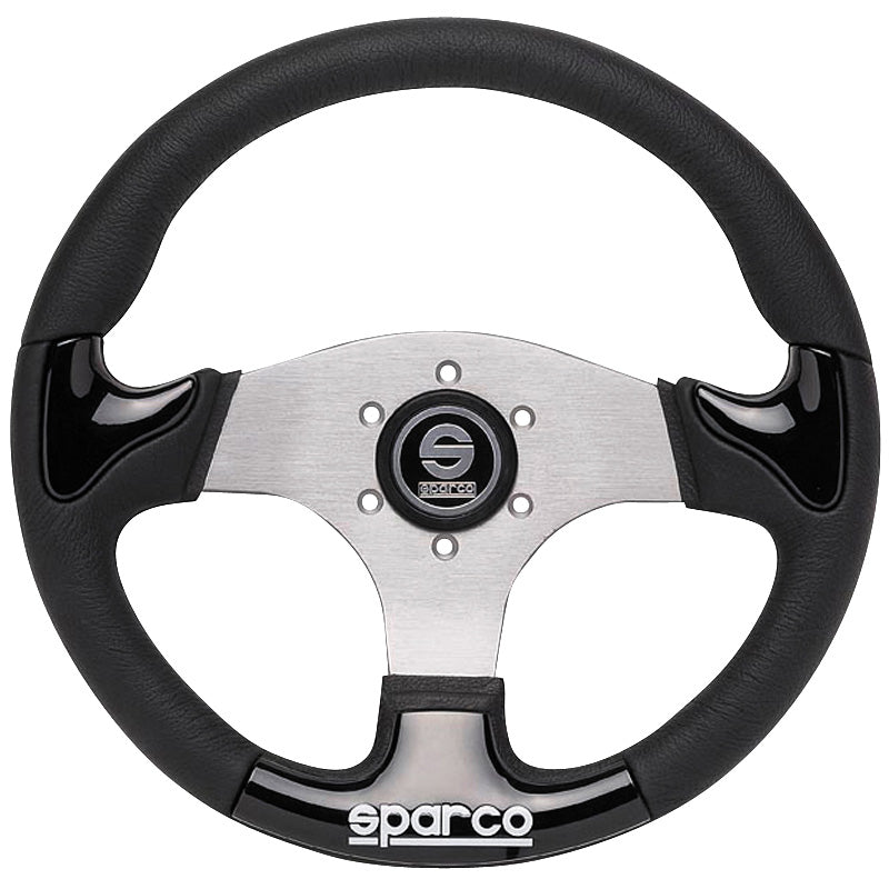 Sparco, Sportratt i PU/Aluminium - 345mm - Svart