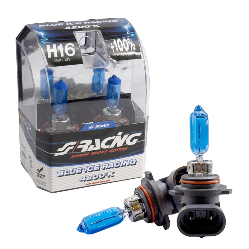 Simoni Racing, Halogenlampor 'Blue Ice Racing' H16 (PS24W) - 4200K - 12V/24W - Set med 2 st. ECE-R37 E-märke