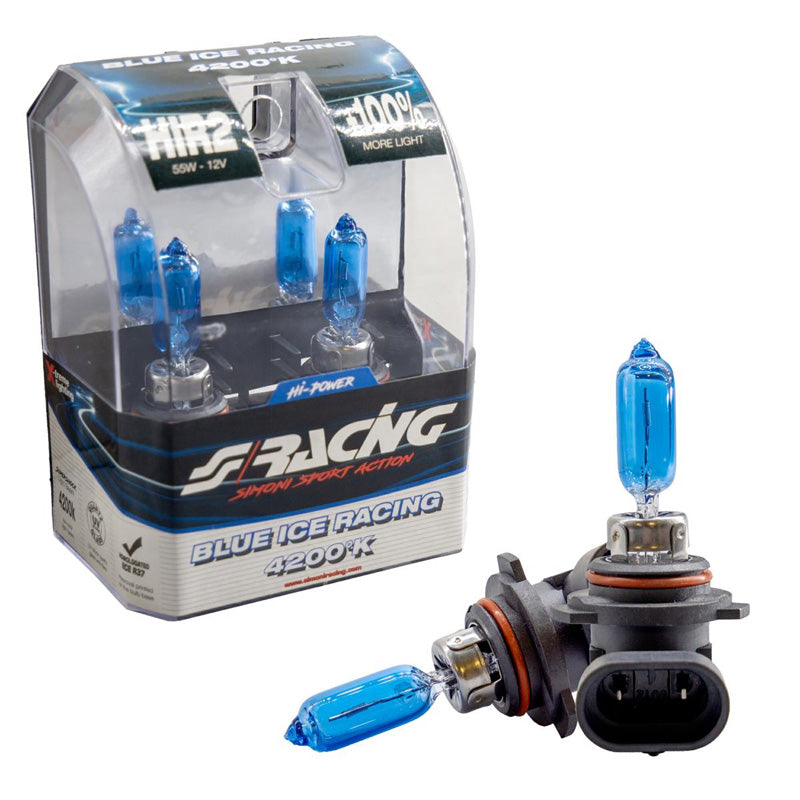 Simoni Racing, Halogenlampor 'Blue Ice Racing' HIR2 - 4200K - 12V/55W - Set med 2 st. ECE-R37 E-märke