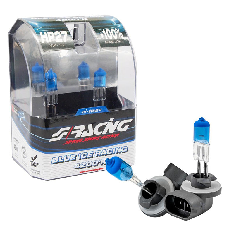 Simoni Racing, Halogenlampor 'Blue Ice Racing' HP27-881 - 4200K - 12V/27W, 2st. st. ECE-R37 E-märke