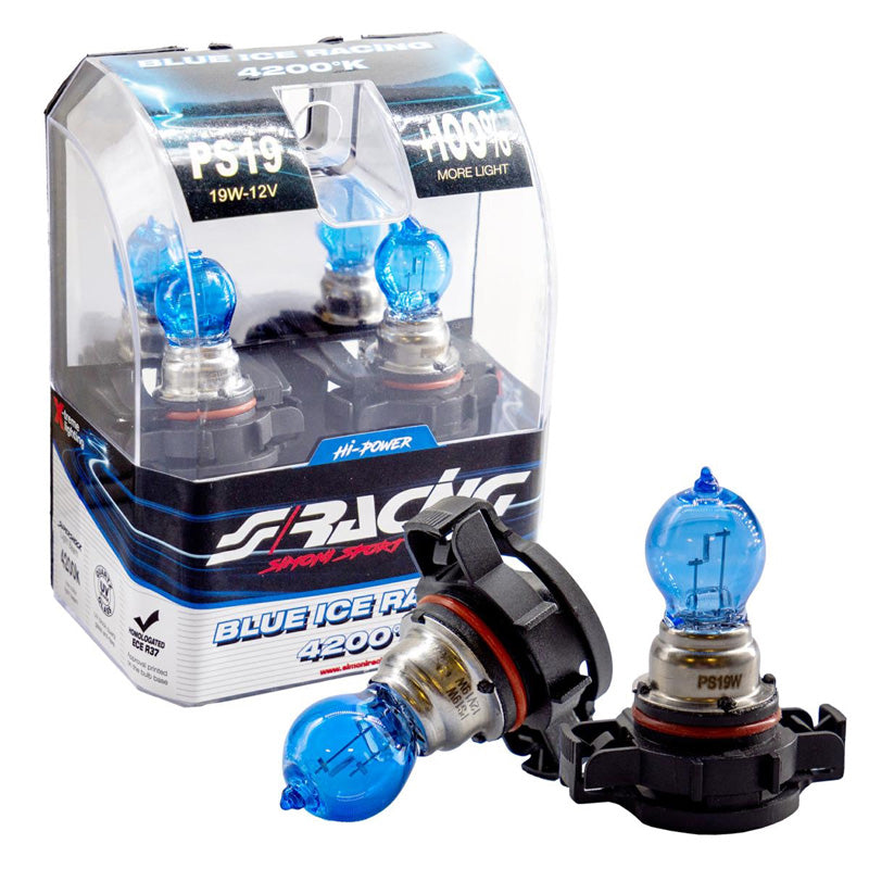 Simoni Racing, Halogenlampor 'Blue Ice Racing' H16 (PS19W) - 4200K - 12V/19W - Set med 2 st. ECE-R37 E-märke