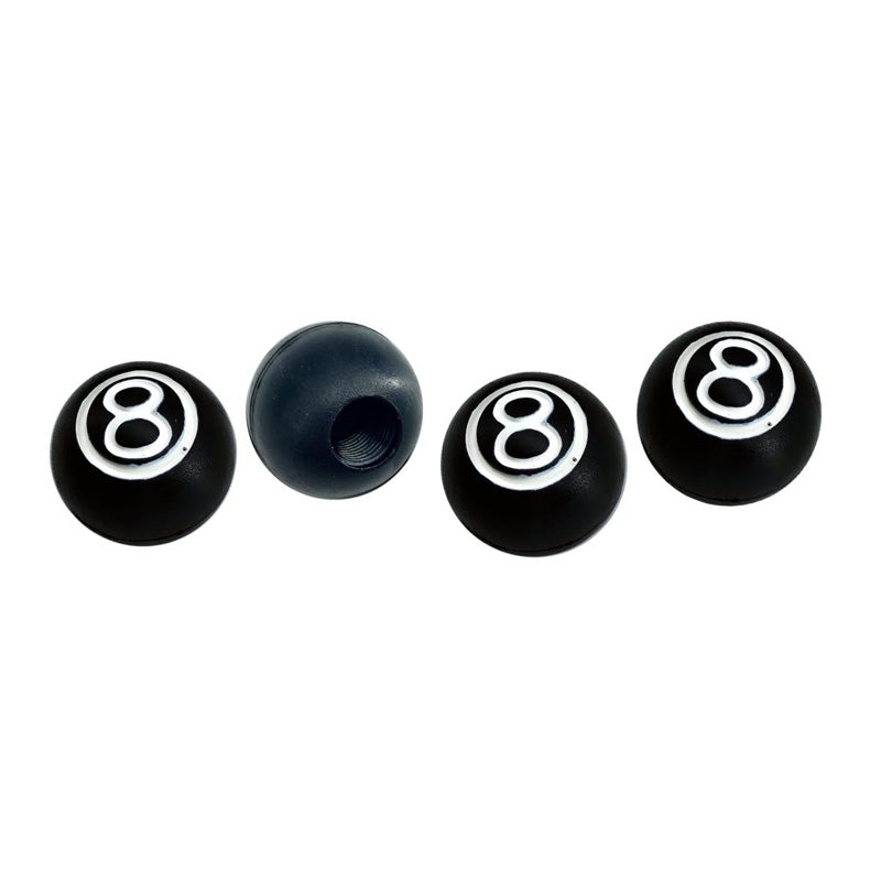 Simoni Racing, 8-Ball Valve Caps - Svart/Vit - 4 st.