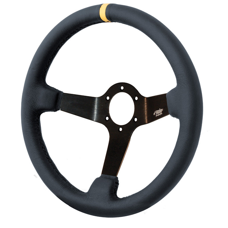 Simoni Racing, Sportratt, Carrera - Svart Ecoleather - Diameter 350mm