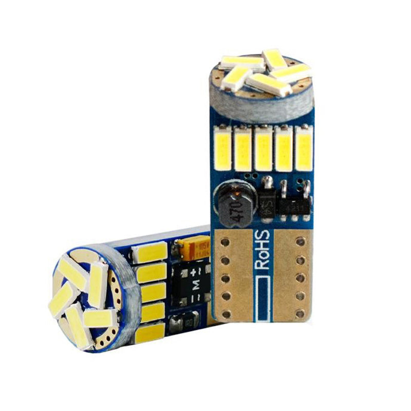 Simoni Racing, T10 15-LED-lampor - Canbus No-Polarity - High Brightness Super White - Set med 2 st.