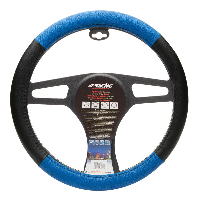 Simoni Racing, Sportrattöverdrag - Svart/Blå Ecoleather - 37-39cm