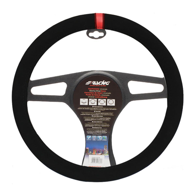 Simoni Racing, Rattskydd Carrera Look - Svart mikrofiber med röd rand - 37-39cm