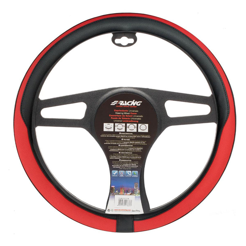 Simoni Racing, Läderrattkåpa - Svart/Röd - 37-39cm