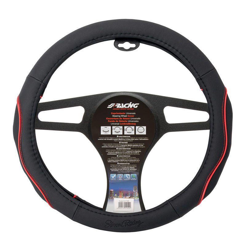 Simoni Racing, Ecoleather rattöverdrag - Svart - 37-39cm