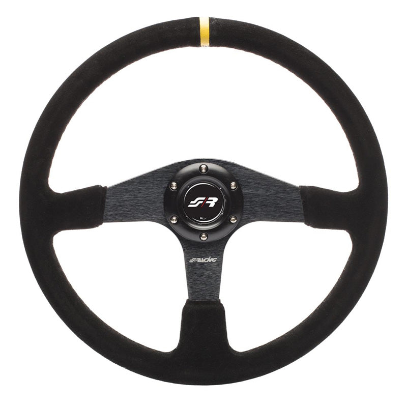 Simoni Racing, Sportratt, Defender - Svart Mocka/Gul - Diameter 380mm