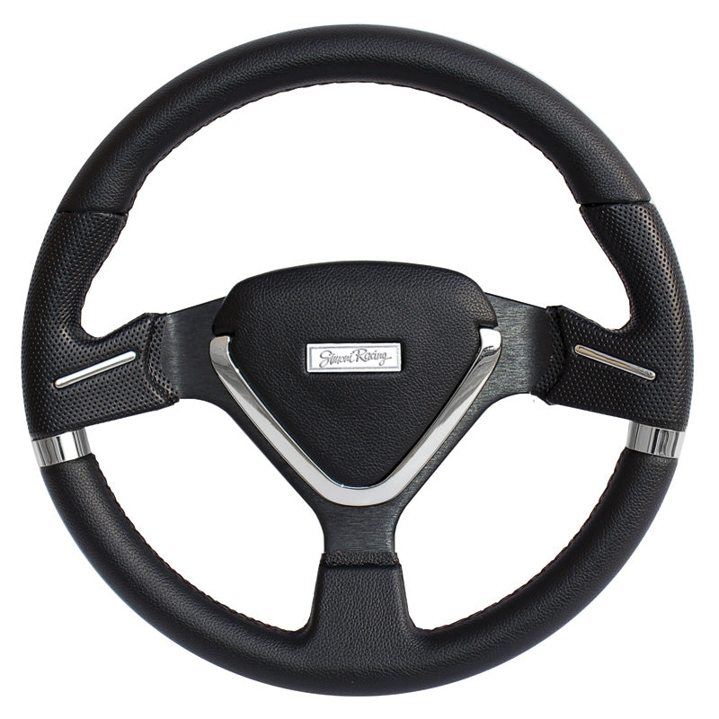 Simoni Racing, Sportratt, Montecarlo - Svart Ecoleather - Diameter 350mm