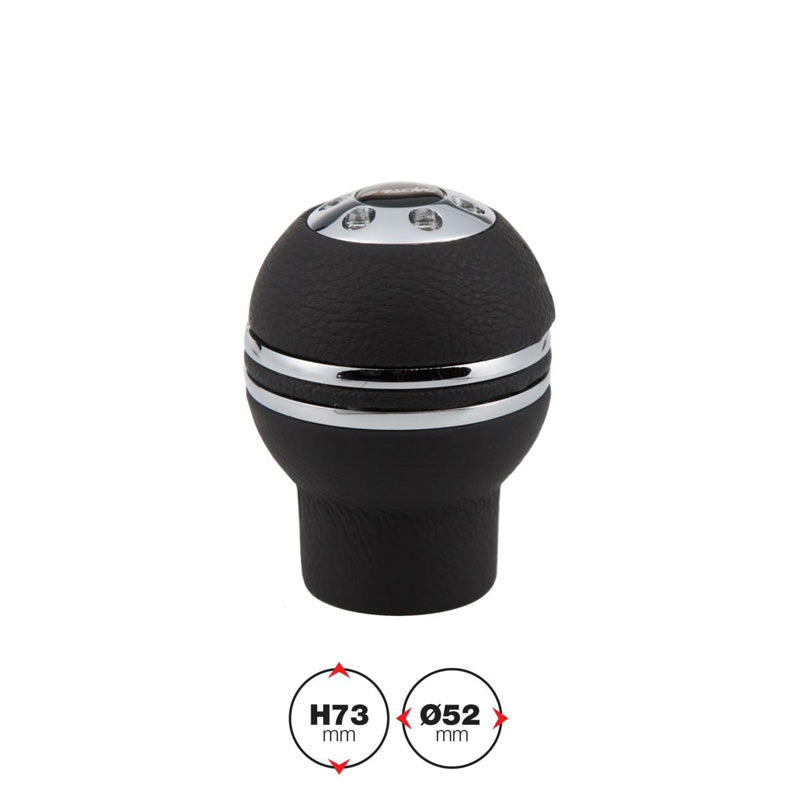 Simoni Racing, Gear Knob Indigo - Svart Läder/Krom