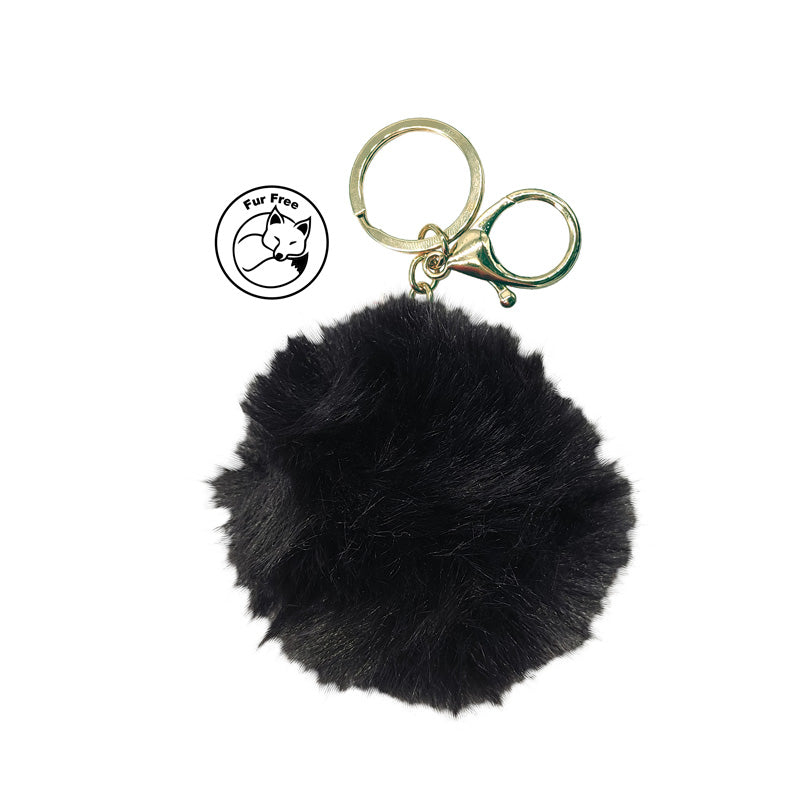 Simoni Racing, Fluffy Fur Nyckelring - Svart - 8cm