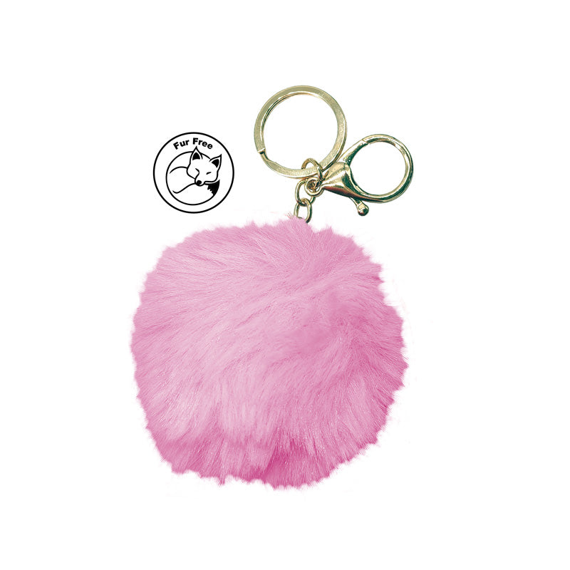 Simoni Racing, Fluffy Fur Nyckelring - Rosa - 8cm