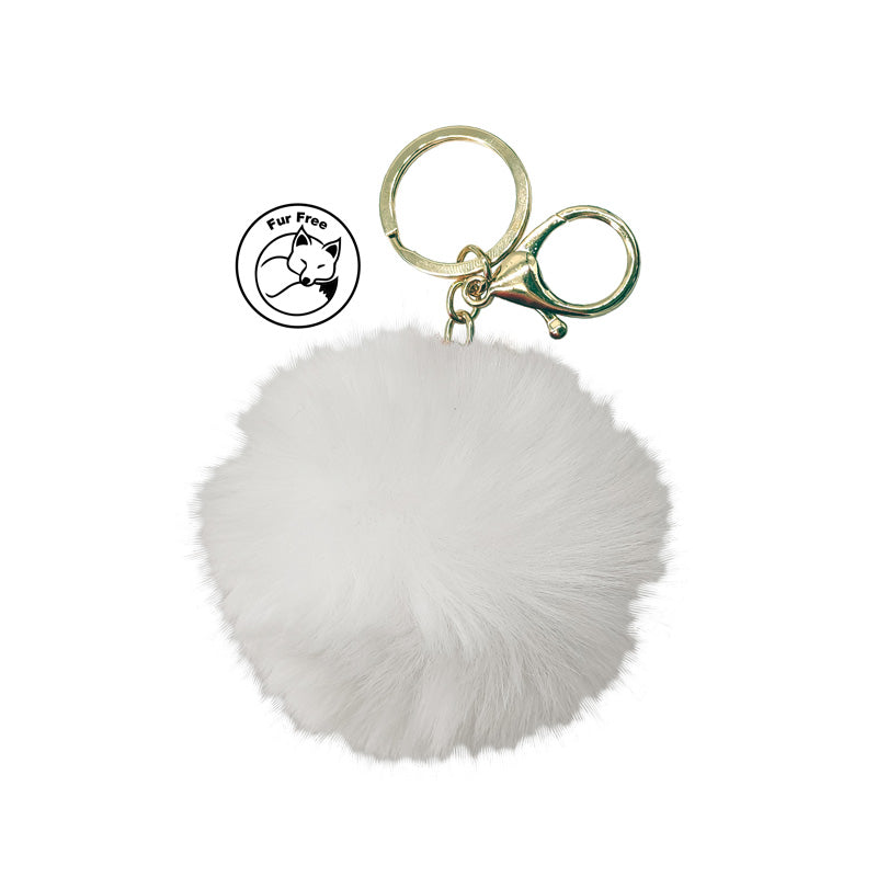 Simoni Racing, Fluffy Fur Nyckelring - Vit - 8cm