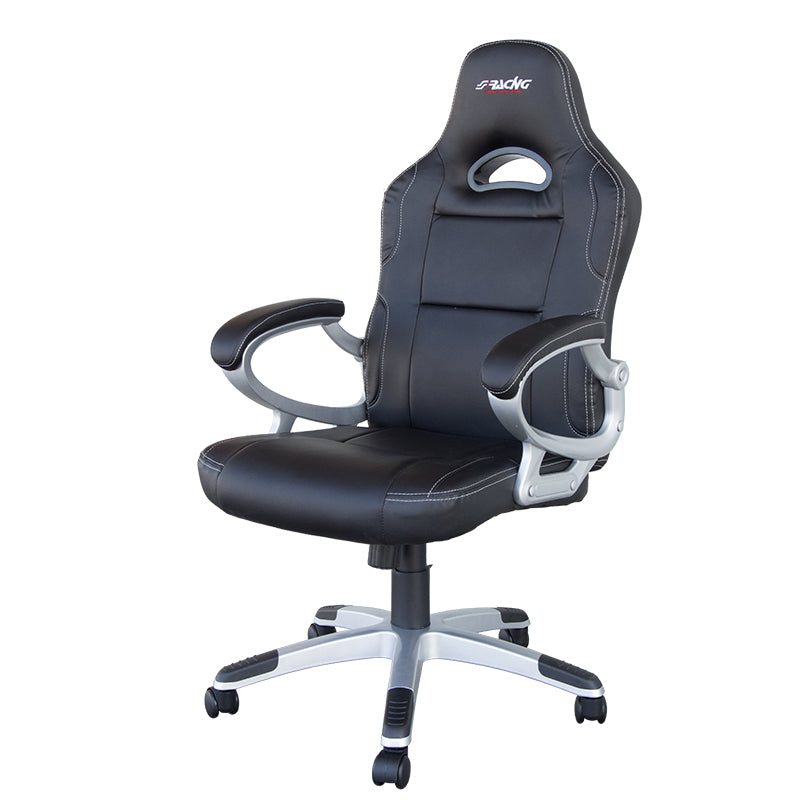 Simoni Racing, Justerbar Gaming Stol - Svart Ecoleather - Ergonomisk