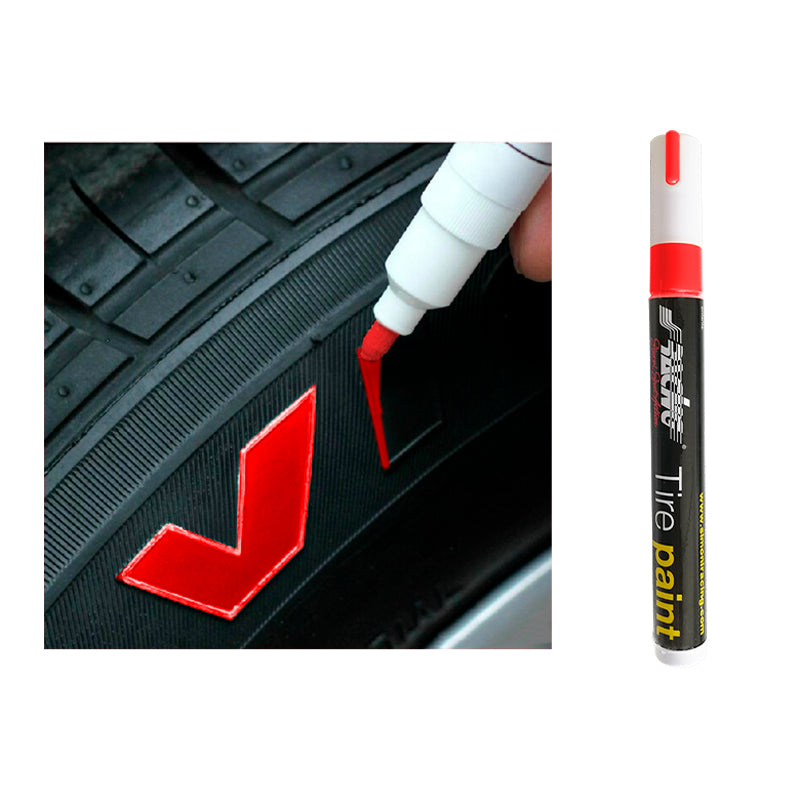 Simoni Racing, Permanent Tire Marking Pen - Röd - Vattentät