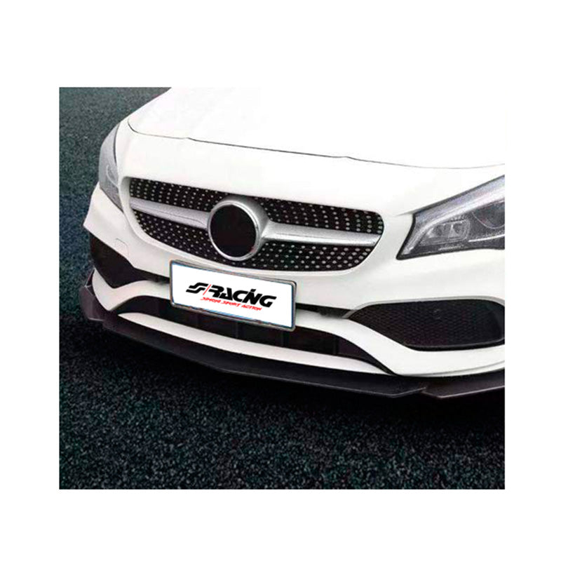 Simoni Racing, Universal Front Spoiler 'Lip Splitter' - 3-delad - ABS Black + Carbon-look 'Wings'