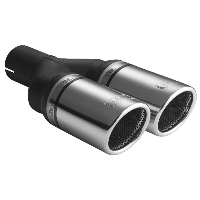 Ulter Sport, Pipe Tail - Dubbel rund Ø100mm RS - Längd 225mm - Installation -&gt;50mm - Inox