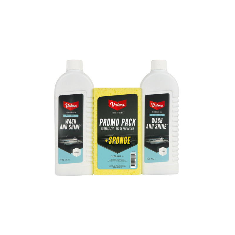 Valma, Wash & Shine Set - 2x500ml + svamp